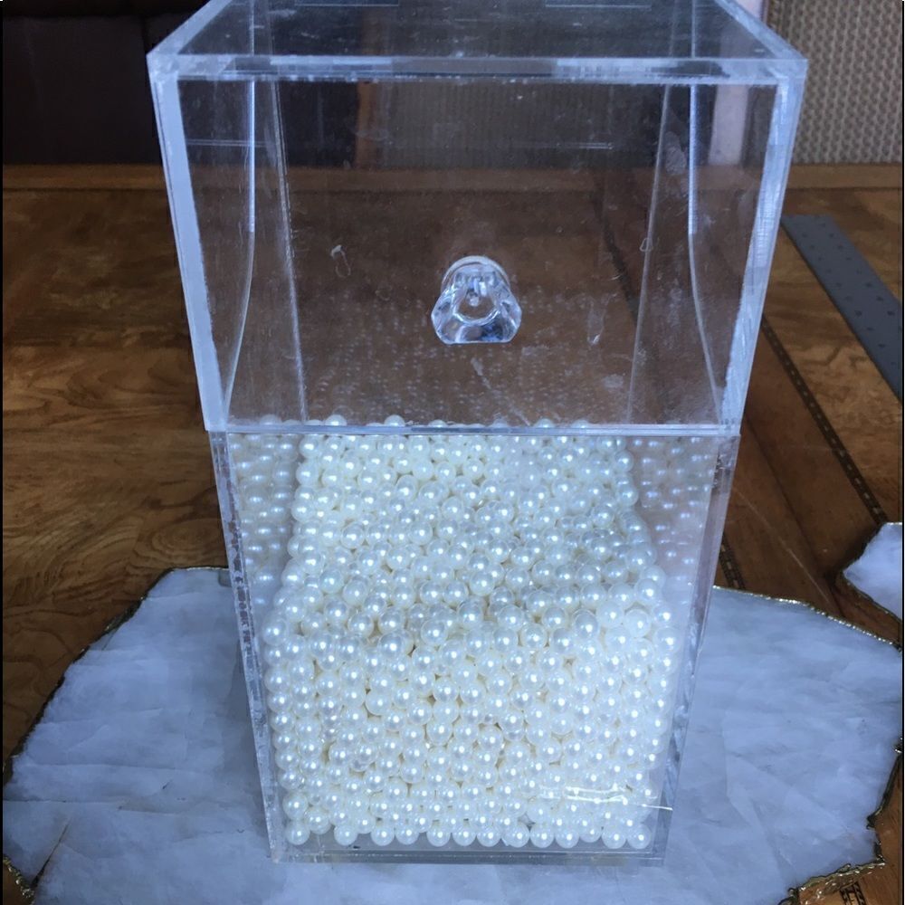 ACRYLIC PEARL Filled Flip Top Box for Decor!